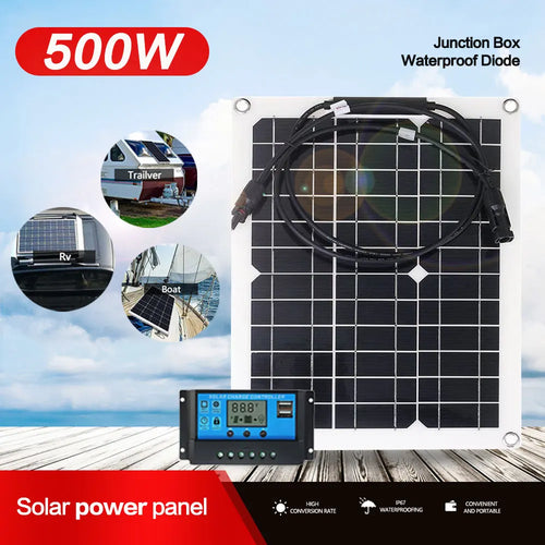 500W Flexible Solar Panel Kit with Charge Controller